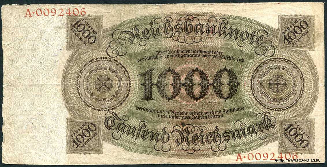 Reichsbanknote. 1000 Reichsmark. 11. Oktober 1924.