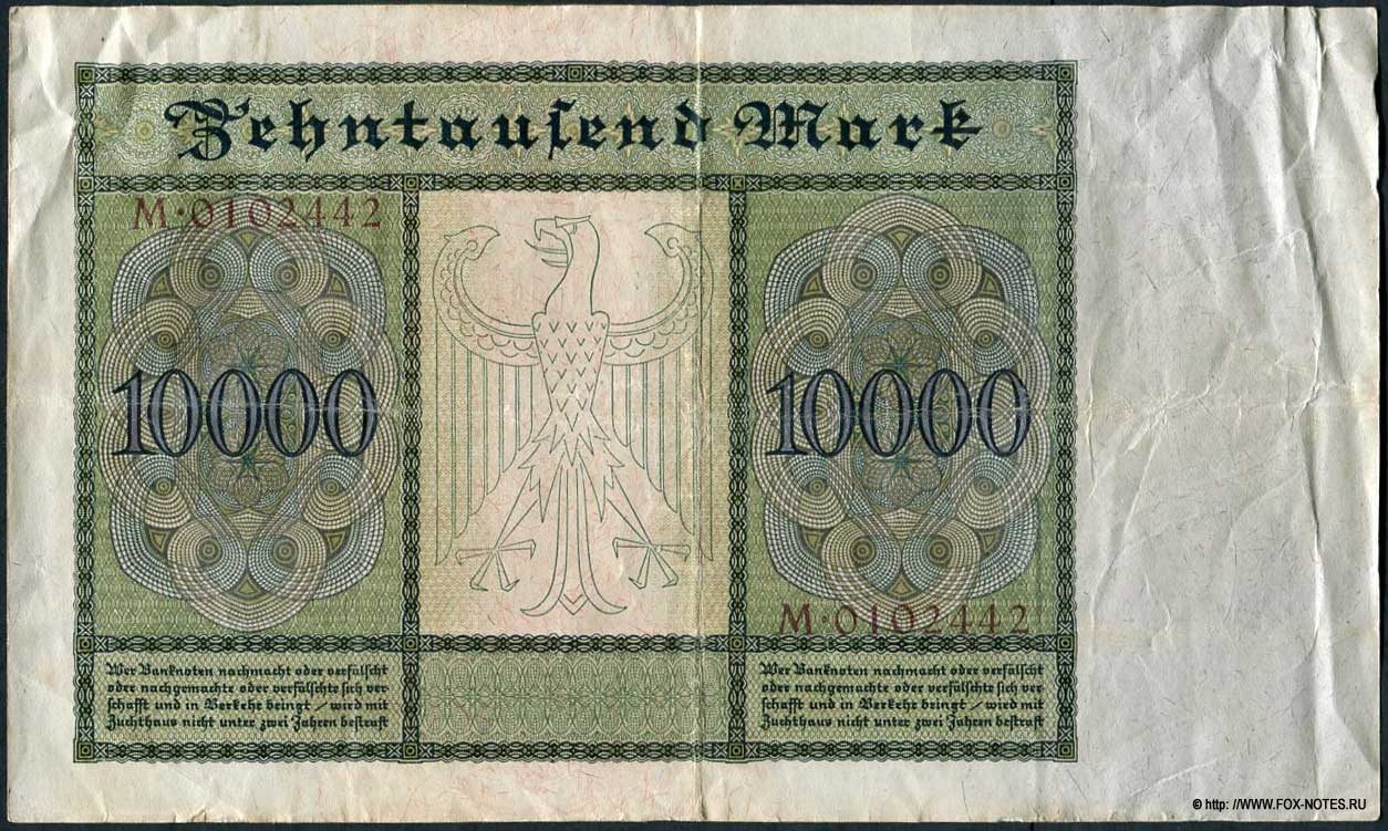 Reichsbanknote. 10000 Mark. 19. Januar 1922. Udr.-Bst. C. 