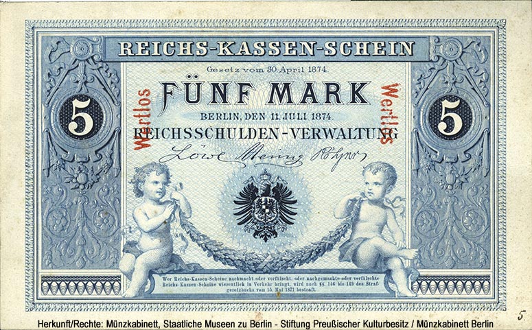 Reichskassenschein. 5 Mark. 11. Juli 1874.