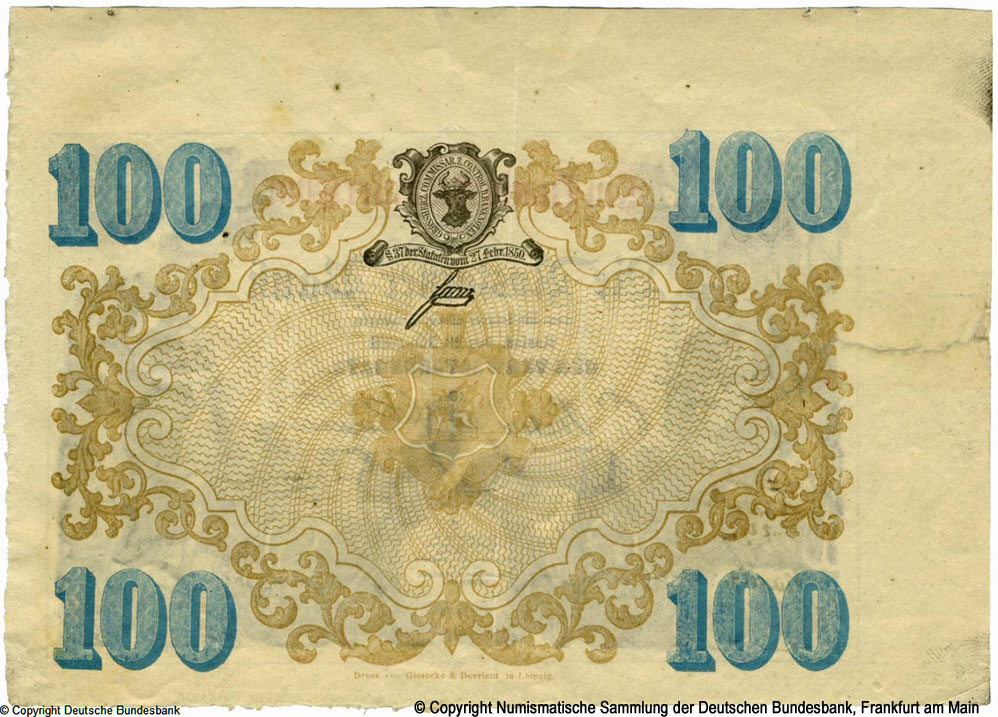 Rostocker Bank 100 Thaler 1866