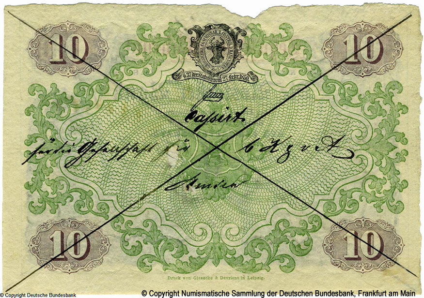 Rostocker Bank 10 Thaler 1863