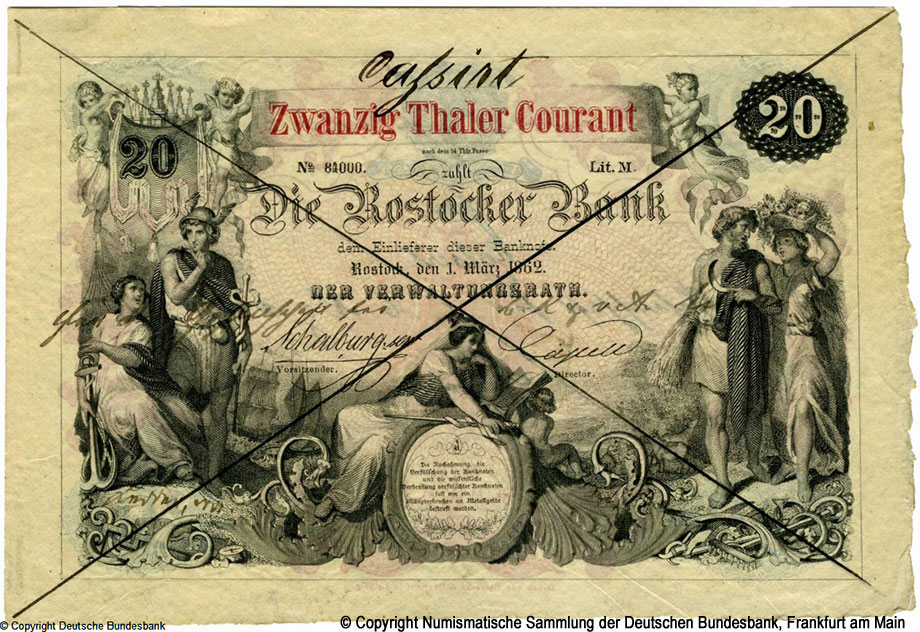 Rostocker Bank  20 Thaler 1862