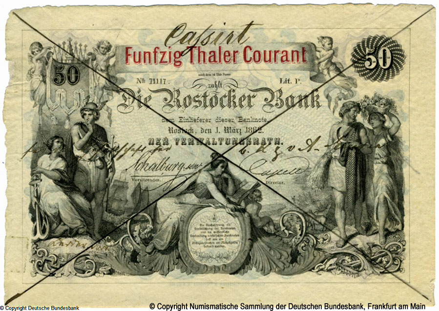 Rostocker Bank  50 Thaler 1862