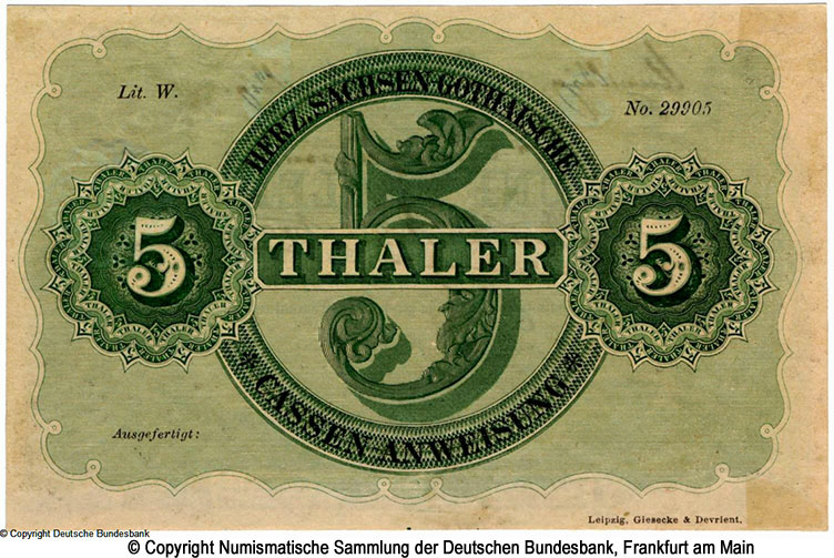  Herzogtum Sachsen-Gotha 5 Thaler 1860