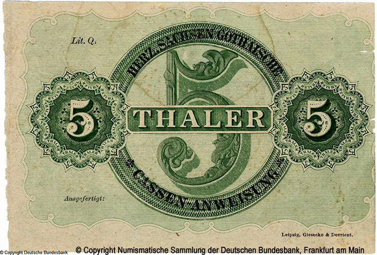 Herzogtum Sachsen-Gotha 5 Thaler 1860 Probedruck