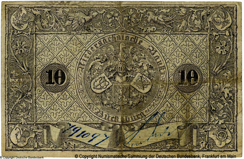 Niedersächsische Bank, Buckerburg  10 Thaler 1856
