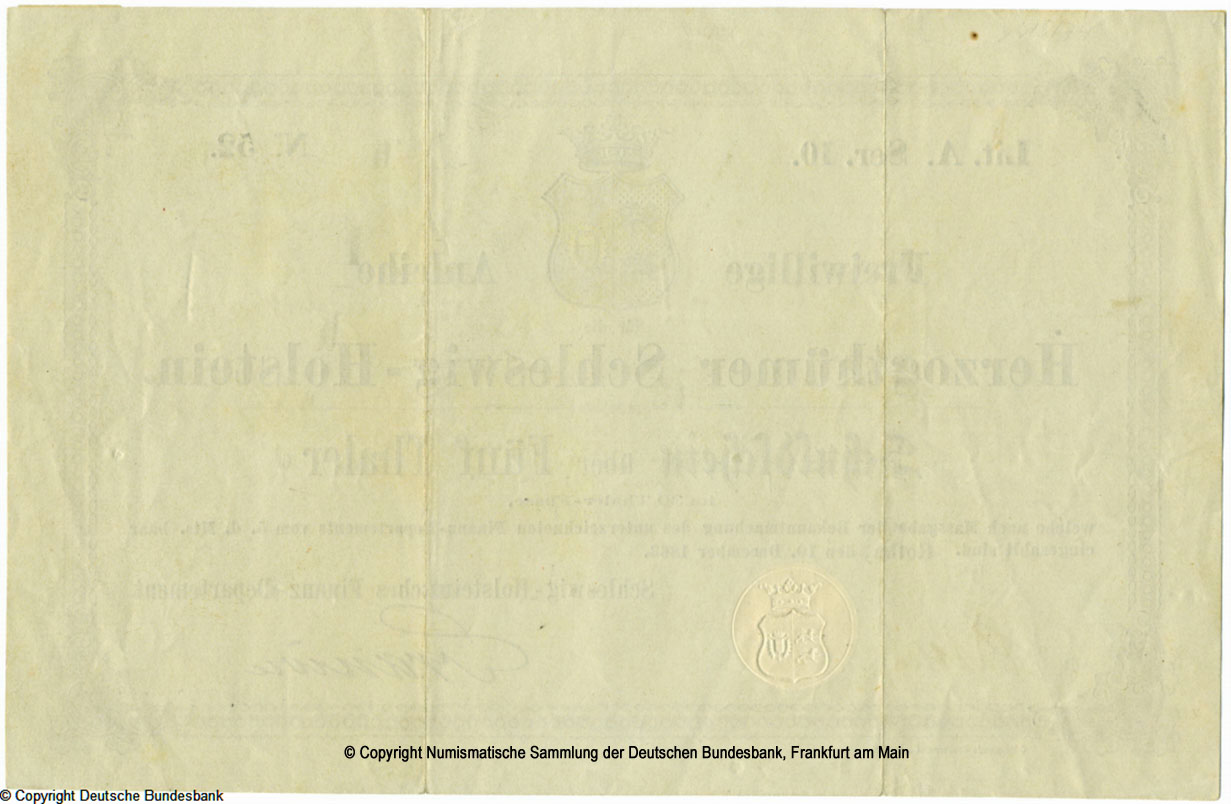 Schleswig-Holsteinisches Finanz-Departement 5 Thaler 1863