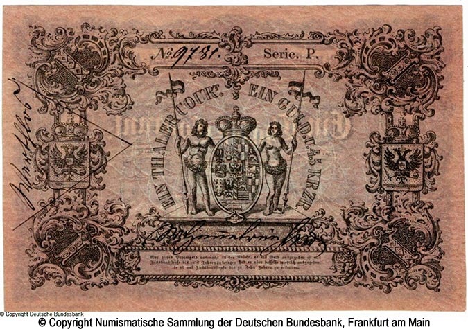 Staatsministerium Fürstentum Schwarzburg-Rudolstadt. 1 Thaler 1851.