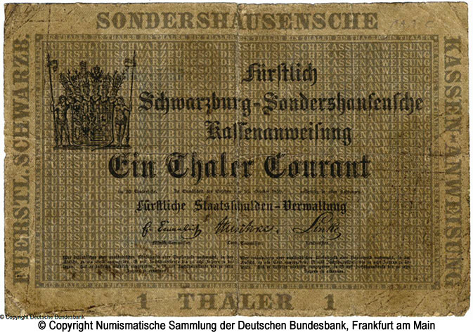  Fürstentum Schwarzburg-Sondershausen 1 Thaler 1859