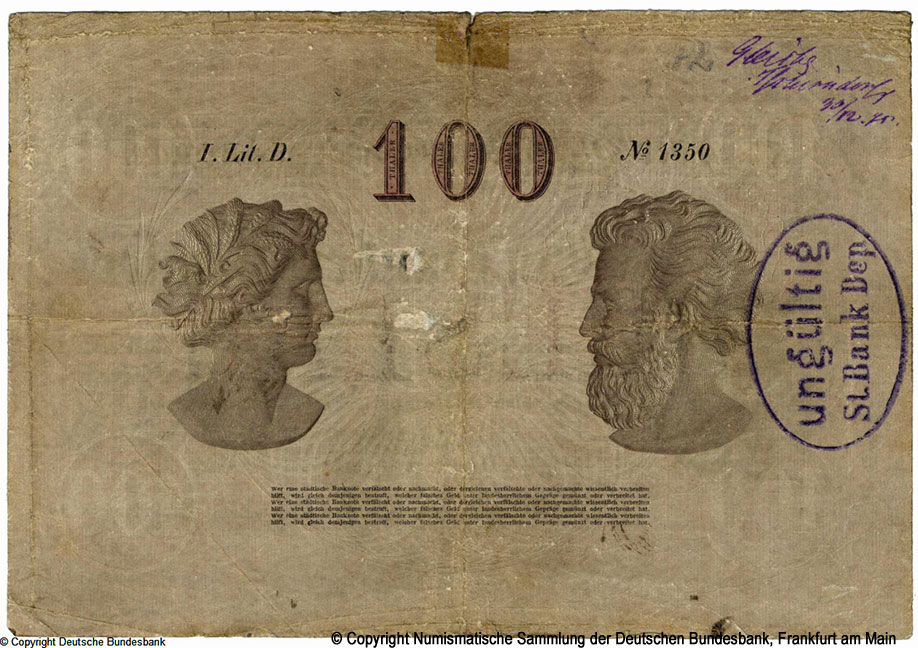 Städtische Bank zu Breslau 100 Thaler 1863