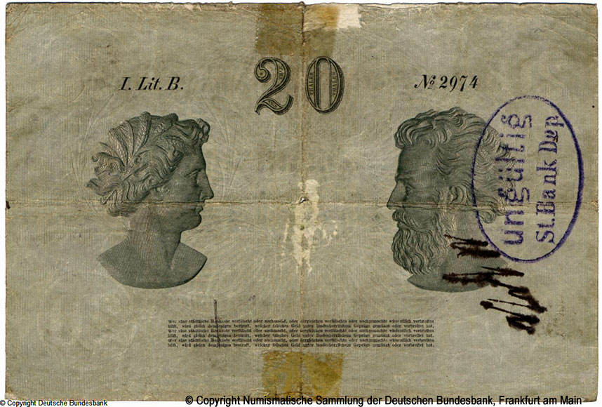 Städtische Bank zu Breslau 20 Thaler 1863