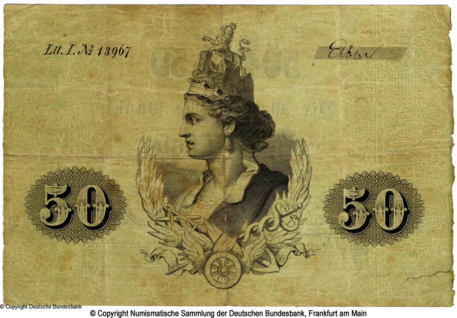 Weimarische Bank 50 Thaler 1854