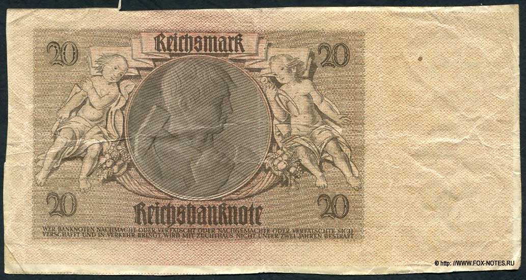 Reichsbanknote. 20  Reichsmark 1929.