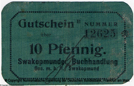 Swakopmunder Buchhandlung Ges. m.b.H. 10 Pfennig Ro.950
