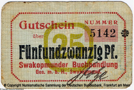 Swakopmunder Buchhandlung Ges. m.b.H. 25 Pfennig Ro. 952