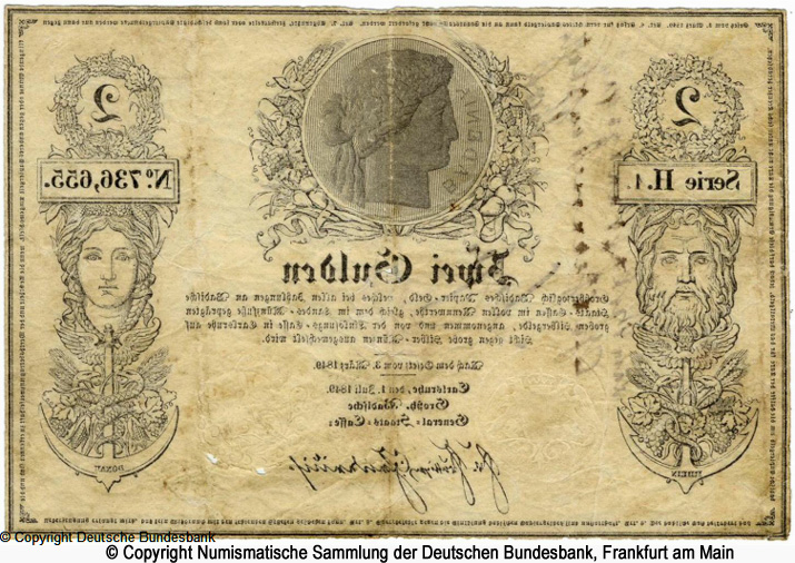 Großherzoglich-Badische General-Staats-Casse 2 Gulden 1849