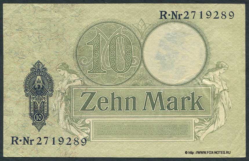 Reichskassenschein. 10 Mark. 6. Oktober 1906.