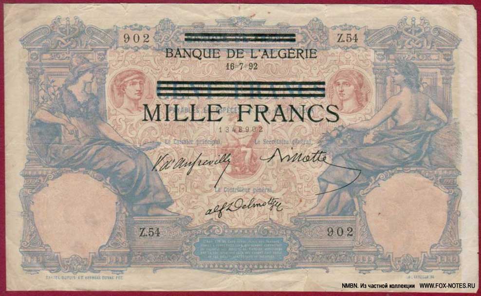   Banque de L'Algerie  1000  1942