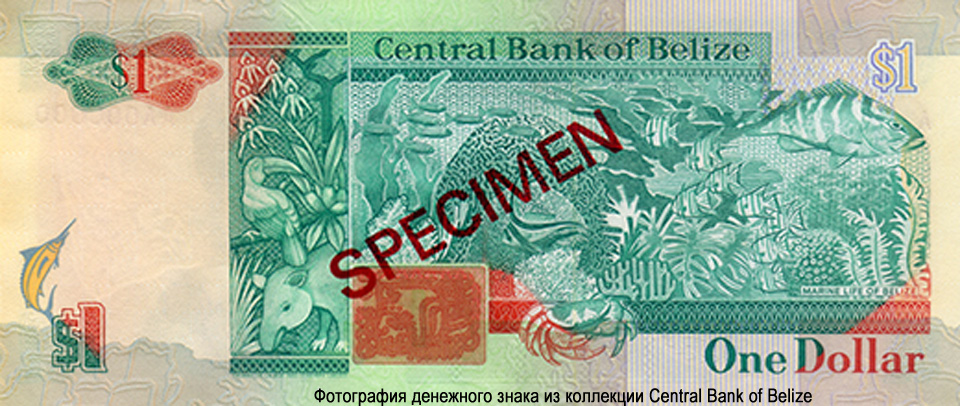 Central Bank of Belize 1 dollar 1990 Specimen