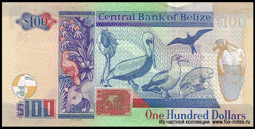Central Bank of Belize 100 dollars 2016
