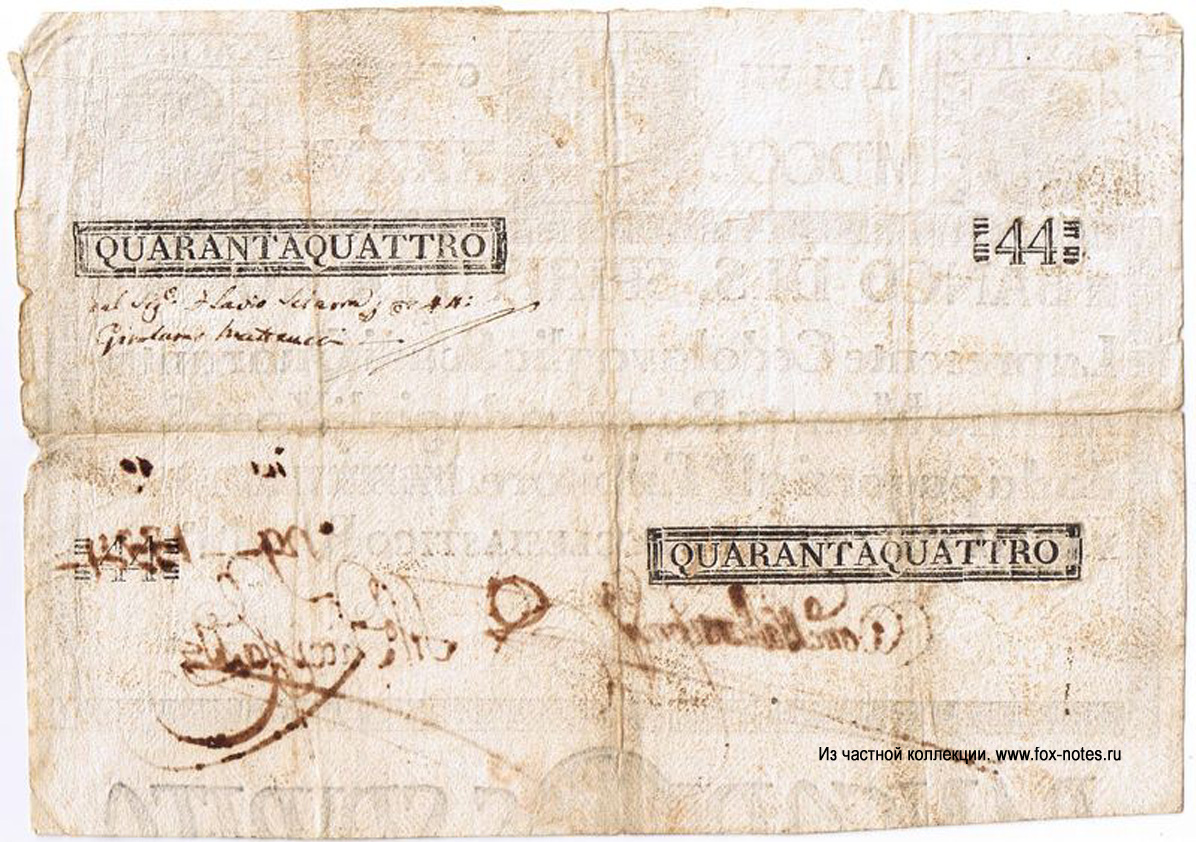   Banco di S. Spirito di Roma 44 Scudi 1786