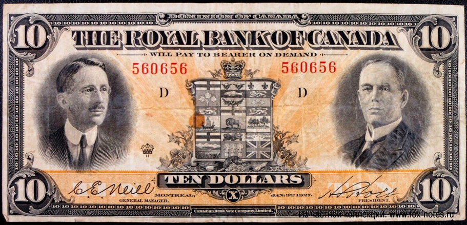 Royal Bank of Canada 10 dollars 1927