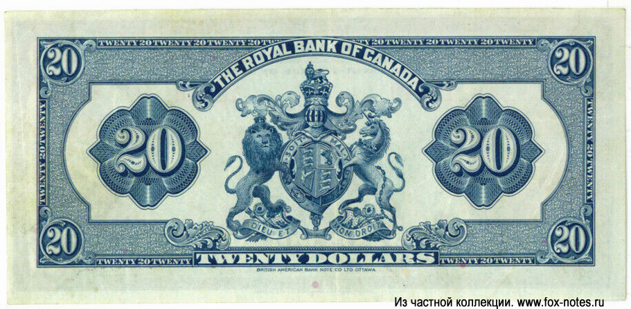 Royal Bank of Canada 20 dollars 1935