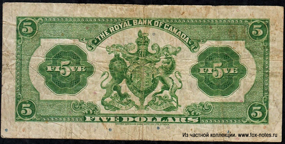 Royal Bank of Canada 5 dollars 1935