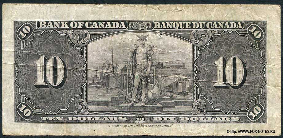 Bank of Canada. 10 dollars 1937