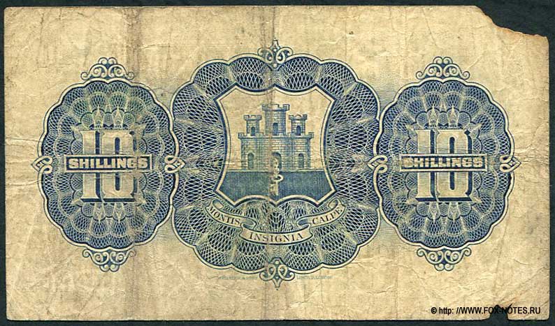 GOVERNMENT OF GIBRALTAR 10 shillings 1937