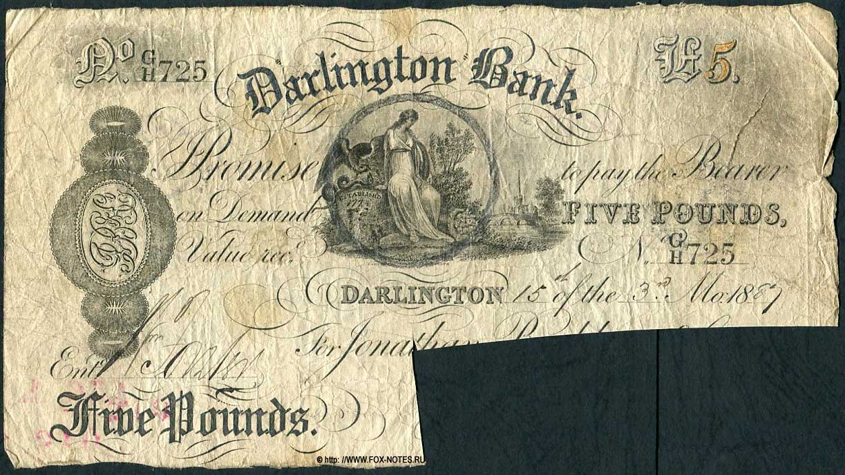 Darlington Bank 5  1887