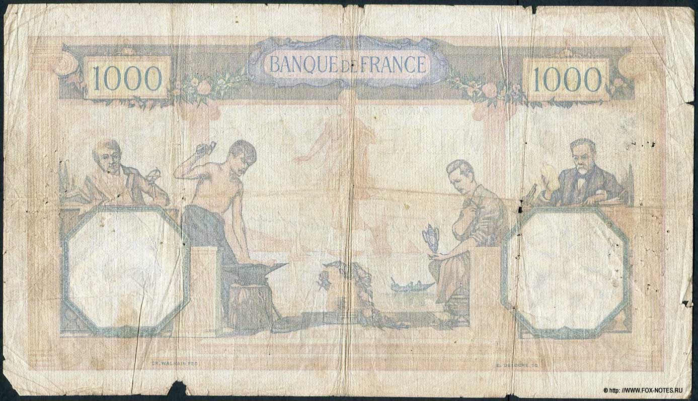 Banque de France 1000 francs 1939