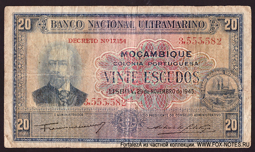   . Banco Nacional Ultramarino. 20  1945