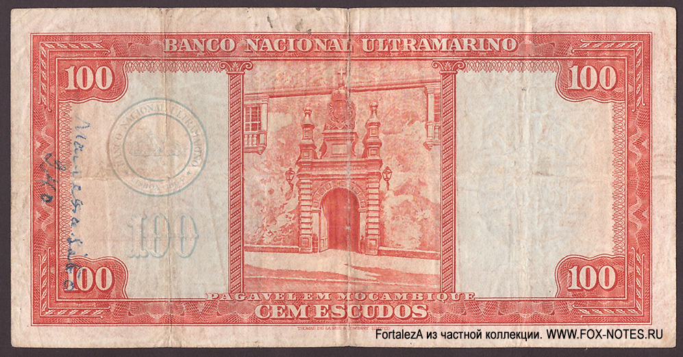   . Banco Nacional Ultramarino. 100  1958.