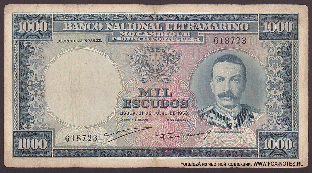   . Banco Nacional Ultramarino. 1000  1953