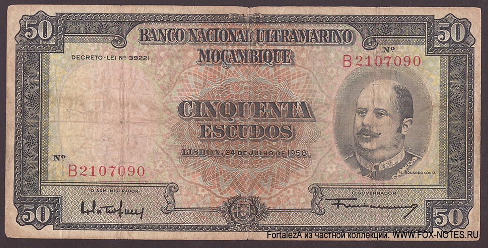   . Banco Nacional Ultramarino. 50  1958.