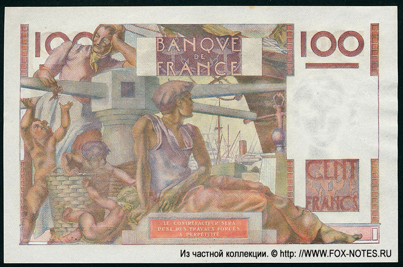  Banque de France 100  1954 "Jeune Paysan"