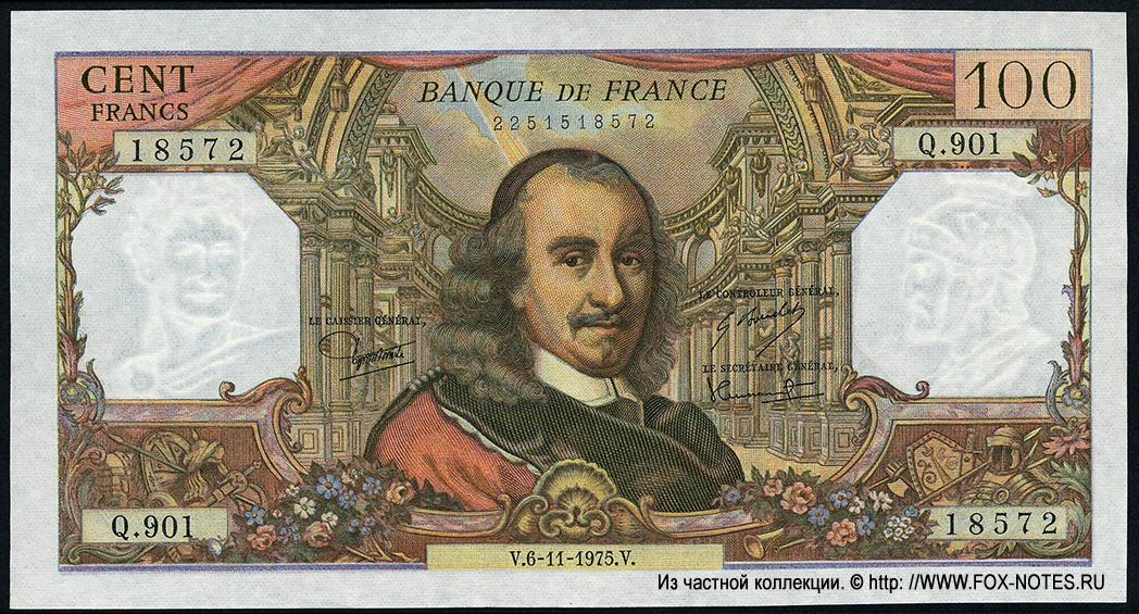  Banque de France 100  1976 Corneille