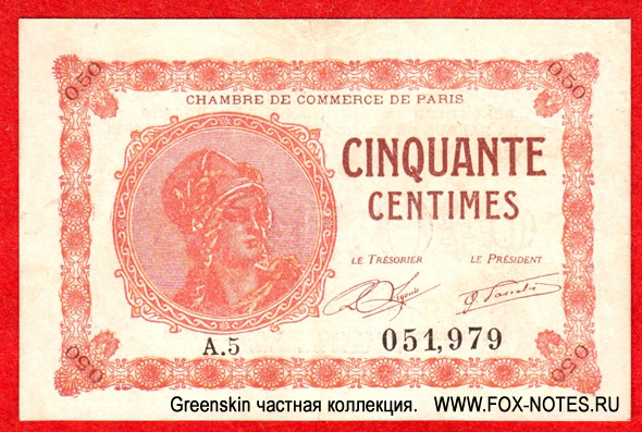 Chambre de Commerce de Paris 50  1919 