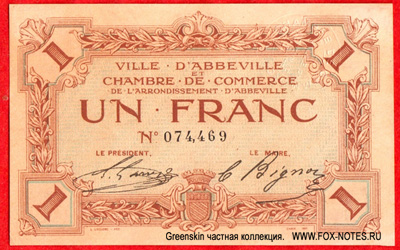 Ville d'Abbeville  1 franc