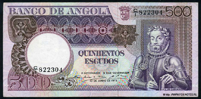 Государство Ангола. Banco de Angola. Выпуск 1973.