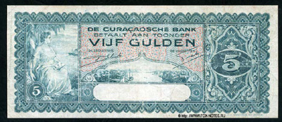 Кюрасао. Curaçaosche Bank. Bankbiljet. Выпуск 1939.