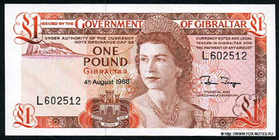 Government of Gibraltar 1 Pound 1988