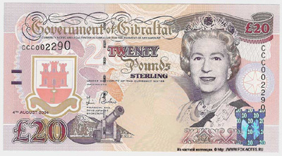 Currency Note. 20 Pounds 2000. 4TH AUGUST 2004. Tercentenary issue.