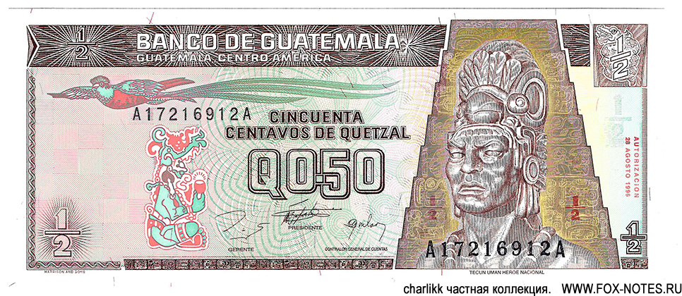  (Banco de Guatemala). 1/4  1996