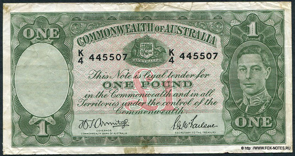 COMMONWEALTH BANK OF AUSTRALIA 1 pound 1942