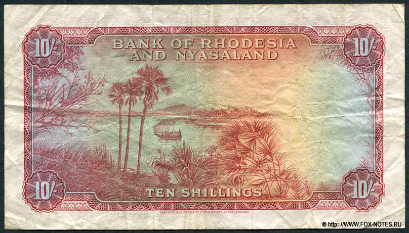 Bank of Rhodesia and Nyasaland 10 shillings 1961