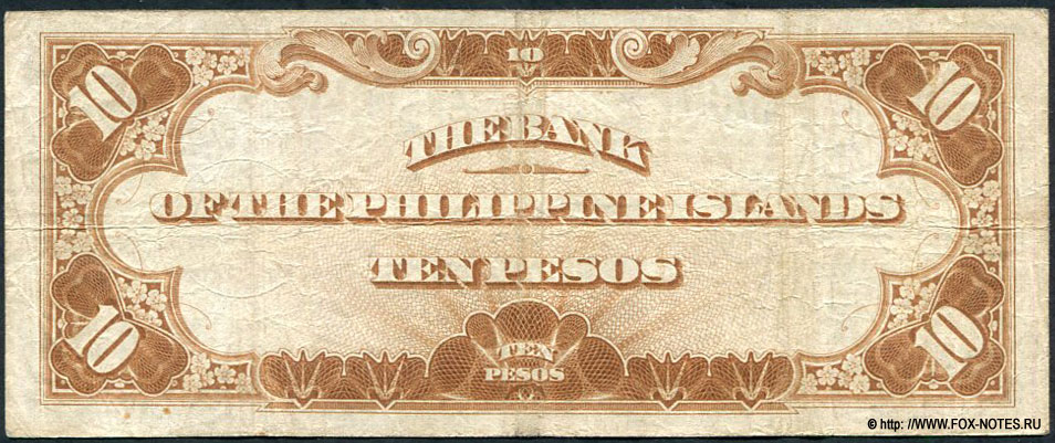 Bank of the Philippine Islands 10 Pesos Series of 1933.