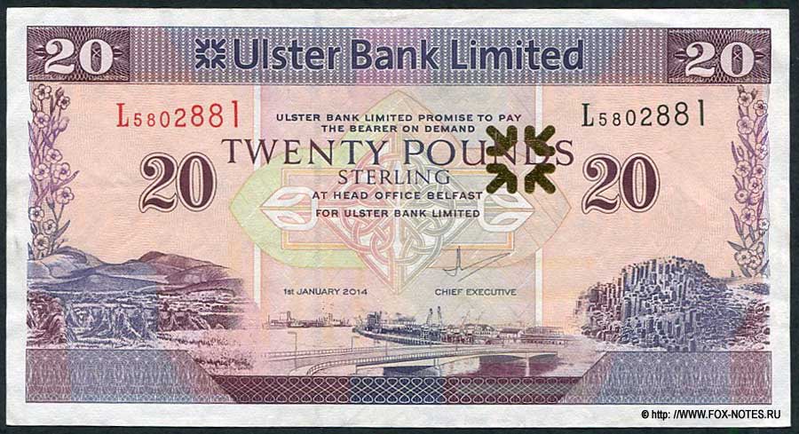 ULSTER BANK LIMITED 20 Pounds 2014