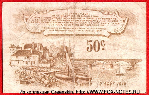 Chambre de Commerce de Bergerac 50 centimes 1918
